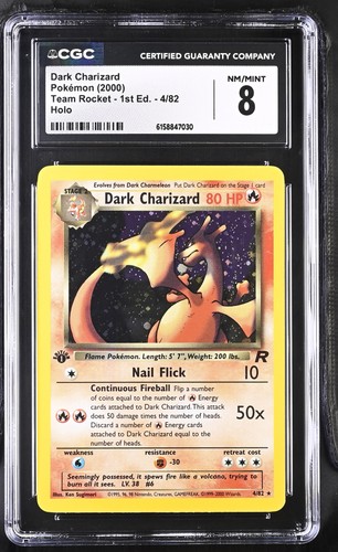 Dark Charizard (1st Edition) graded CGC 8 for sale on eBay