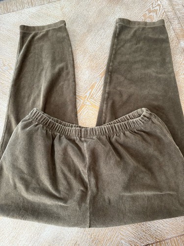 Lands’ End Brown Corduroy Pants Lar (14-16) Pull On Waist36” Inseam28” Pockets - Picture 7 of 7