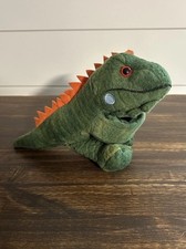 Wild Republic Green Iguana Lizard Wrist Hugger 9  Plush Slap Bracelet EUC Toy