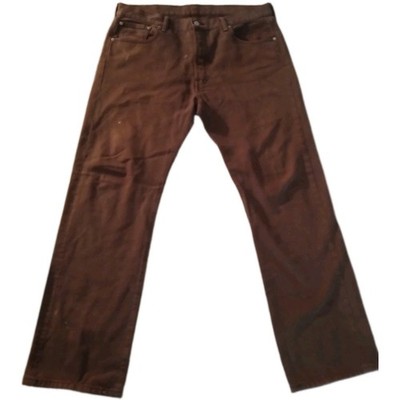 Levi's 501 Men's Brown Denim Jeans Straight Leg Dark Wash 5-Pocket Cotton