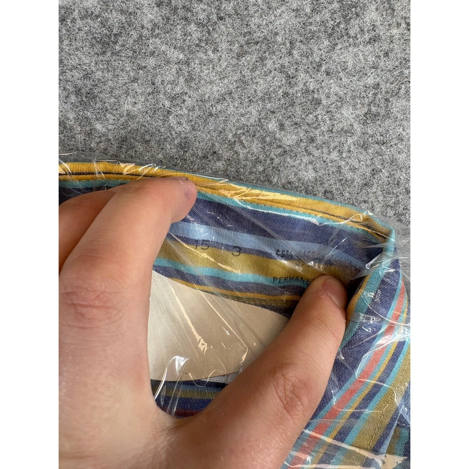 Camisa de vestir a rayas Mansfield Marshall Field & Company de colección años 80 para hombre talla 15 nueva con etiquetas Foto 3 de 4