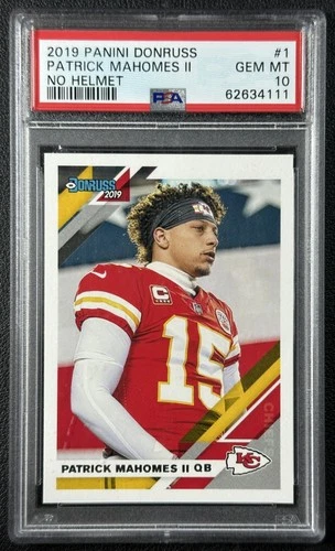 PATRICK MAHOMES II PSA 10 2019 PANINI DONRUSS FOOTBALL #1 NO HELMET IMAGE VAR SP