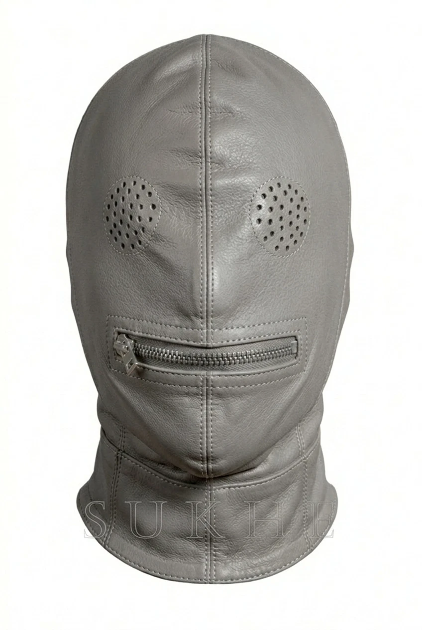 Custom Made Genuine Leather Hood Face Mask Costume Masks Hoods Grey SK-MH02
Opens in a new window or