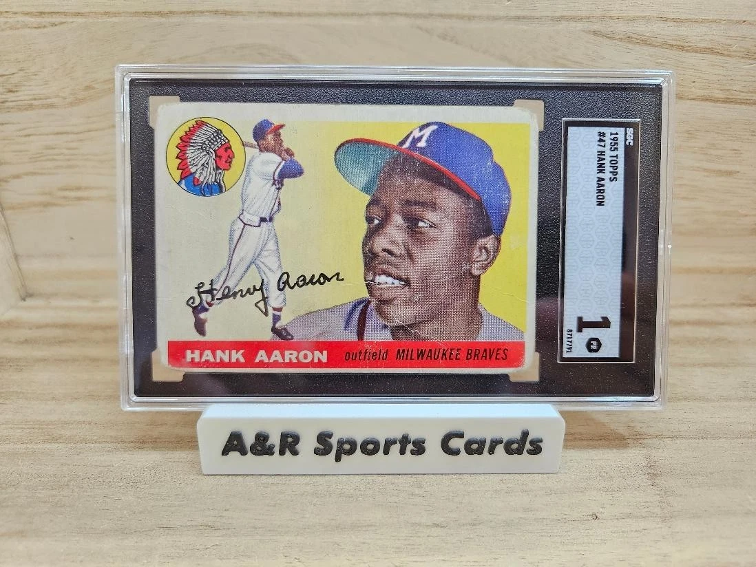 Hank Aaron 1955 Season Baseball Sports Trading Cards & Accessories