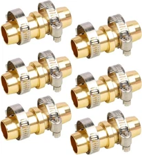 Hourleey 6-Pack Garden Hose Repair Kit with Stainless Clamps 3/4"-5/8" Fittings