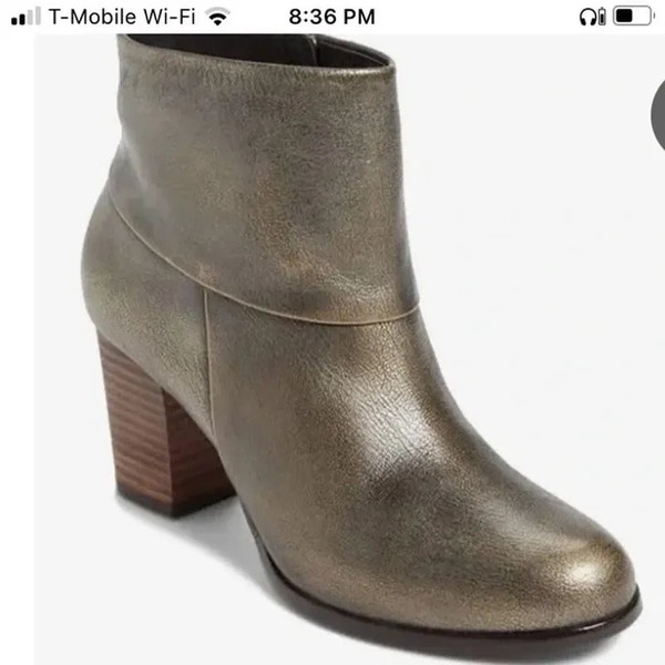 Women Cole Haan Heeled Boots Khaki Leather 38