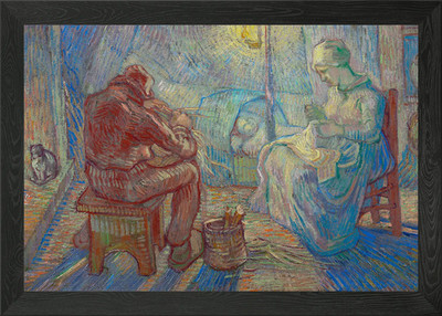 Abend nach Hirse gerahmtes Wandbild Poster Leinwanddruck Bild