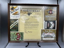 JACK DANIELS LABELS 50 years old 6 Labels Vintage W/Letter Framed