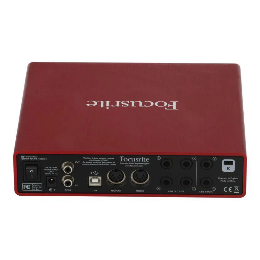 【定価29700円】Focusrite Scarlett 6i6 2nd Gen Focusrite Scarlett 6i6 (2nd Gen) - Audio interface - 24-bit