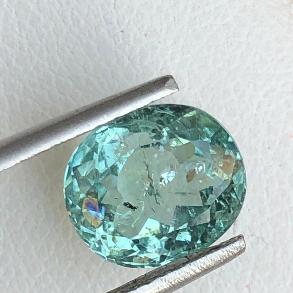 Pedra preciosa solta turmalina corte natural 3,35 CT corte azul água do Afeganistão - Imagem 2 de 4
