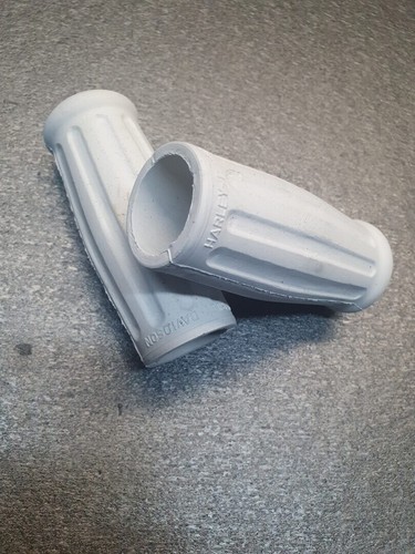 Harley WL WLA WLC WLD Flathead UL EL FL Pan Knuckle Set of White Rubber Grips - Picture 4 of 4