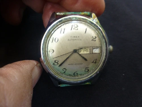 Vintage Timex Marlin Automatic Day Date Watch Mens WORKS 45852 10978