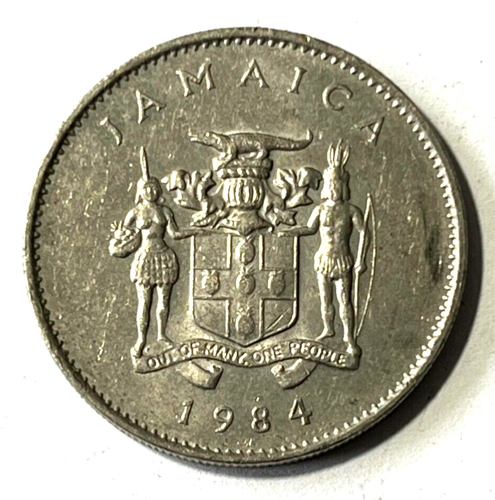 Moneda Jamaica 1984 10 centavos mariposa sobre flor insecto animal vida silvestre - Imagen 2 de 2