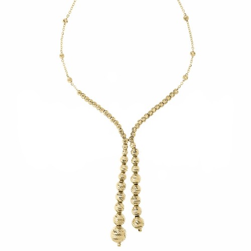 Collier en or Jaune 18 Carat Avec Sphères Meules Diamantées pour Femmes - Bild 1 von 2