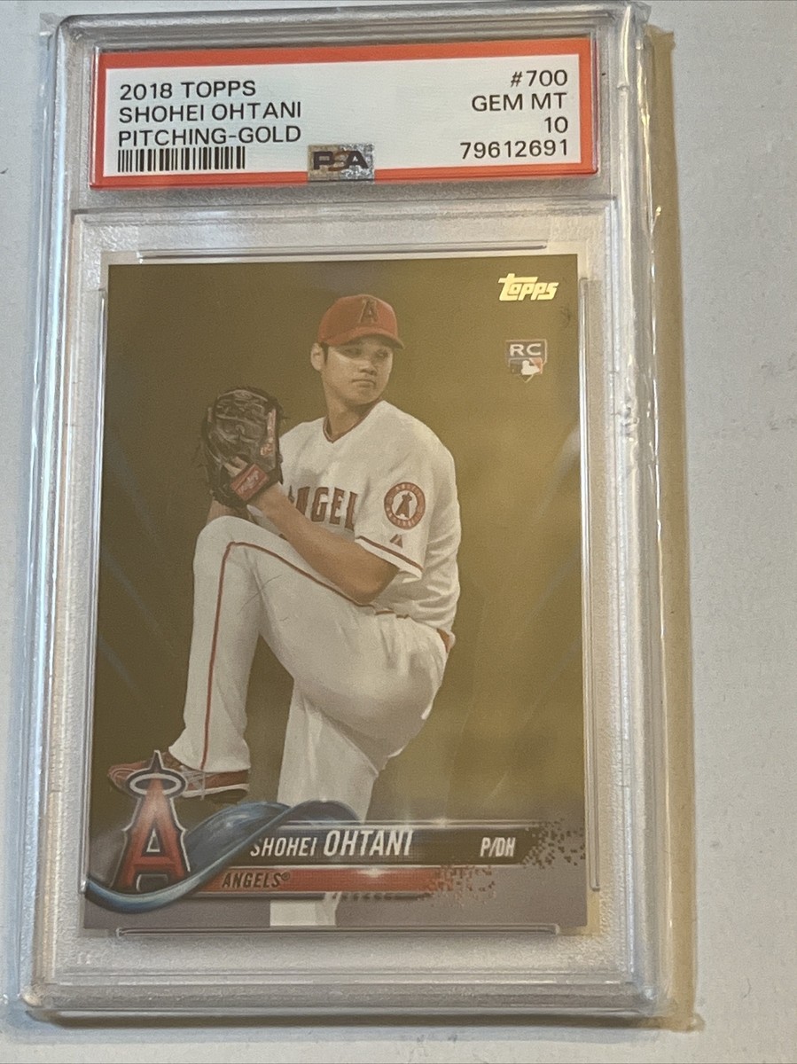 2018 TOPPS SHOHEI OHTANI GOLD PITCHING RC #700 PSA 10 GEM