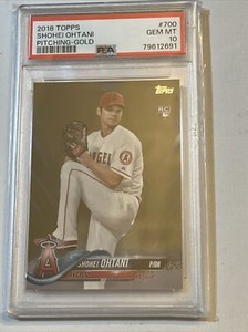2018 TOPPS SHOHEI OHTANI GOLD PITCHING RC #700 PSA 10 GEM MINT RARE