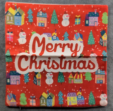 Merry Christmas Throw Pillow Covers 17-18  Lot of 4 Pillowcases 848/0210
