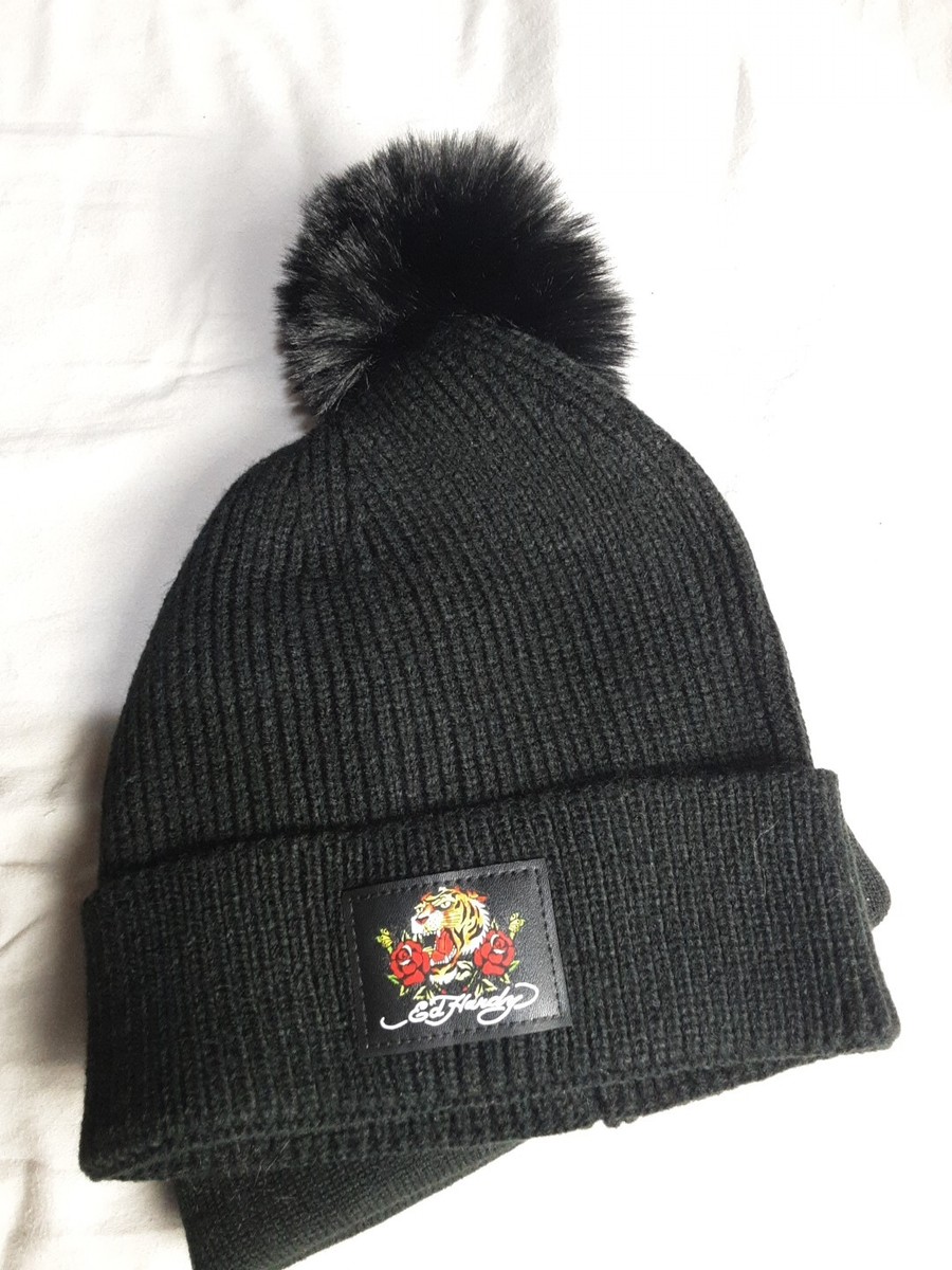 NWT Ed Hardy Women's 2 in 1 Tiger Pom Hat and Love Kills Slowly