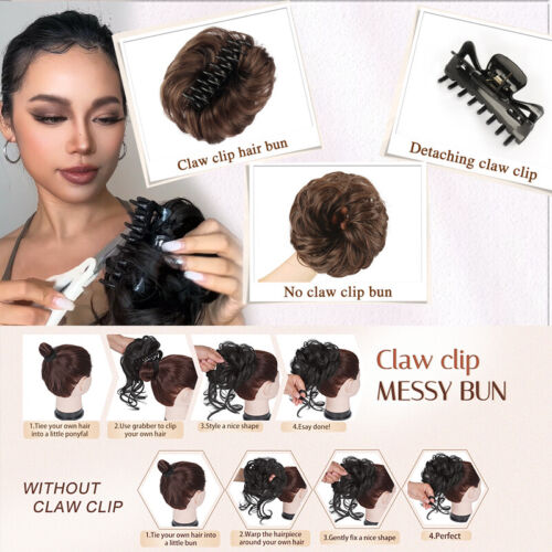 Claw Dutt Clip in Haarverlängerung Messy Bun Haarteil Kamm On Extensions Lockig - Bild 11 von 46