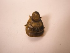 Buddha Genuine Tigers Eye Vintage Tie Tack Lapel Pin worship buddhist t95