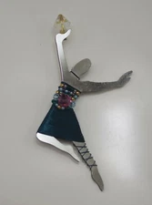 LIZTECH ARTISAN JEWELRY 1997 LEAPER BALLERINA DANCER BROOCH PIN 3.5" NEW  