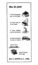 PUBBL. 1931  MACCHINA DA SCRIVERE OLIVETTI M20 NEL FUTURO  IVREA