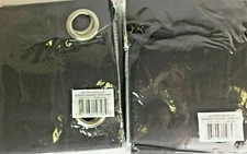 VCNY Home Monroe Mona Charcoal Faux Silk Panel Pair Curtains Set of 4 38 x 63