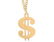 ★ Dollar $ Dollarkette Kette Dollarzeichen 12cm Halskette Rapper HipHop Gangster