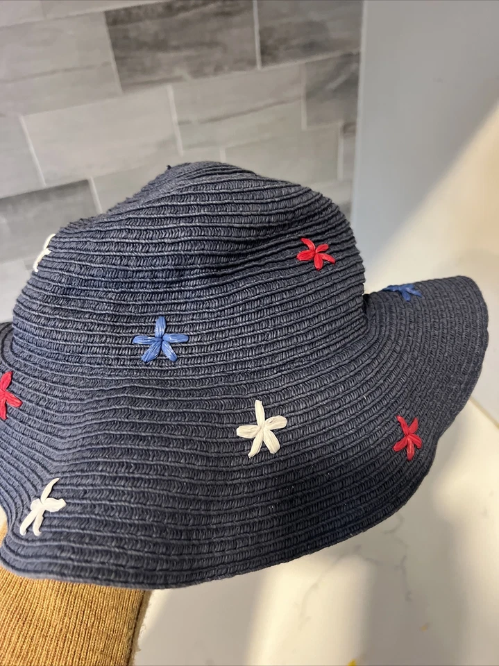 Gorra roja blanca y azul niña sol playa estilo flojo Foto 3 de 4