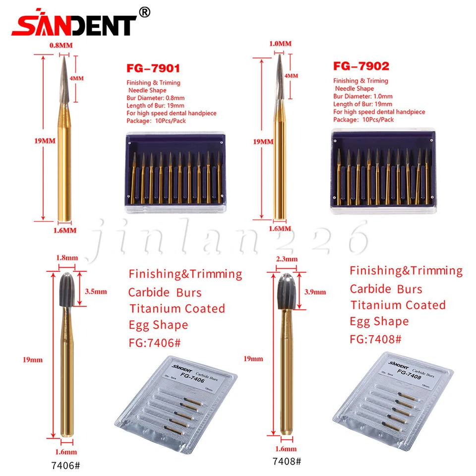 Fresas dentales de recorte y acabado de carburo FG7404/7406/7408/7901/7902/CE FDA Foto 2 de 3