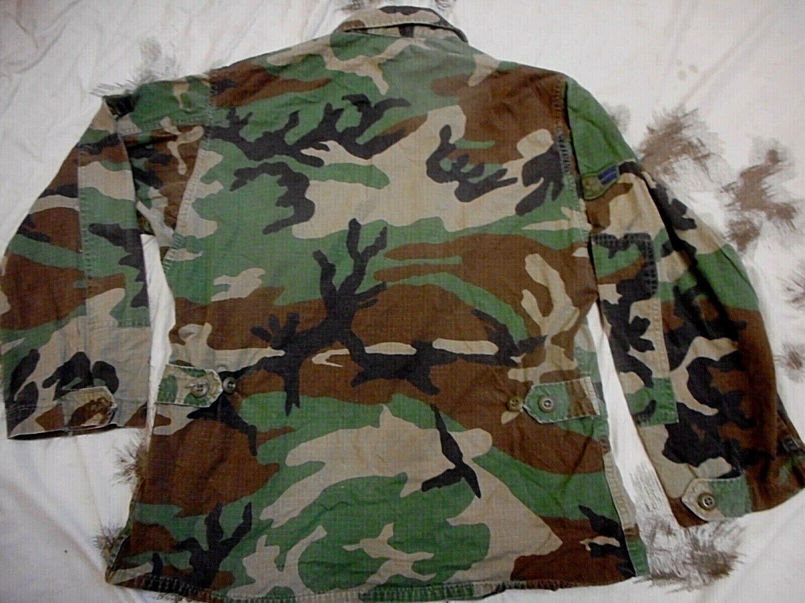2000'S US Military Issue Camouflage Pattern Woodland Camo Military Cargo Pants Combat Pants Made in USA MEDIUM-REGULAR (Men's M equivalent) cotton Khaki type Vintage Second Hand main image 0