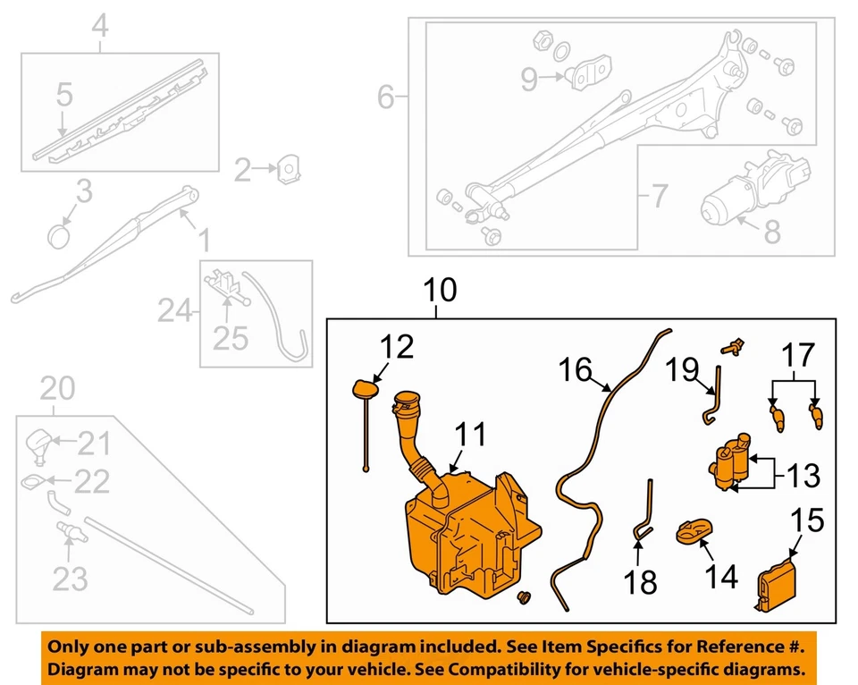 Used Washer Fluid Reservoir fits: 2007 Subaru Forester  Grade A Foto 3 de 4