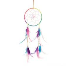 Rainbow Colored Mix Color Dream Catcher Wall Hang Decor Feathers Beads Gift Idea