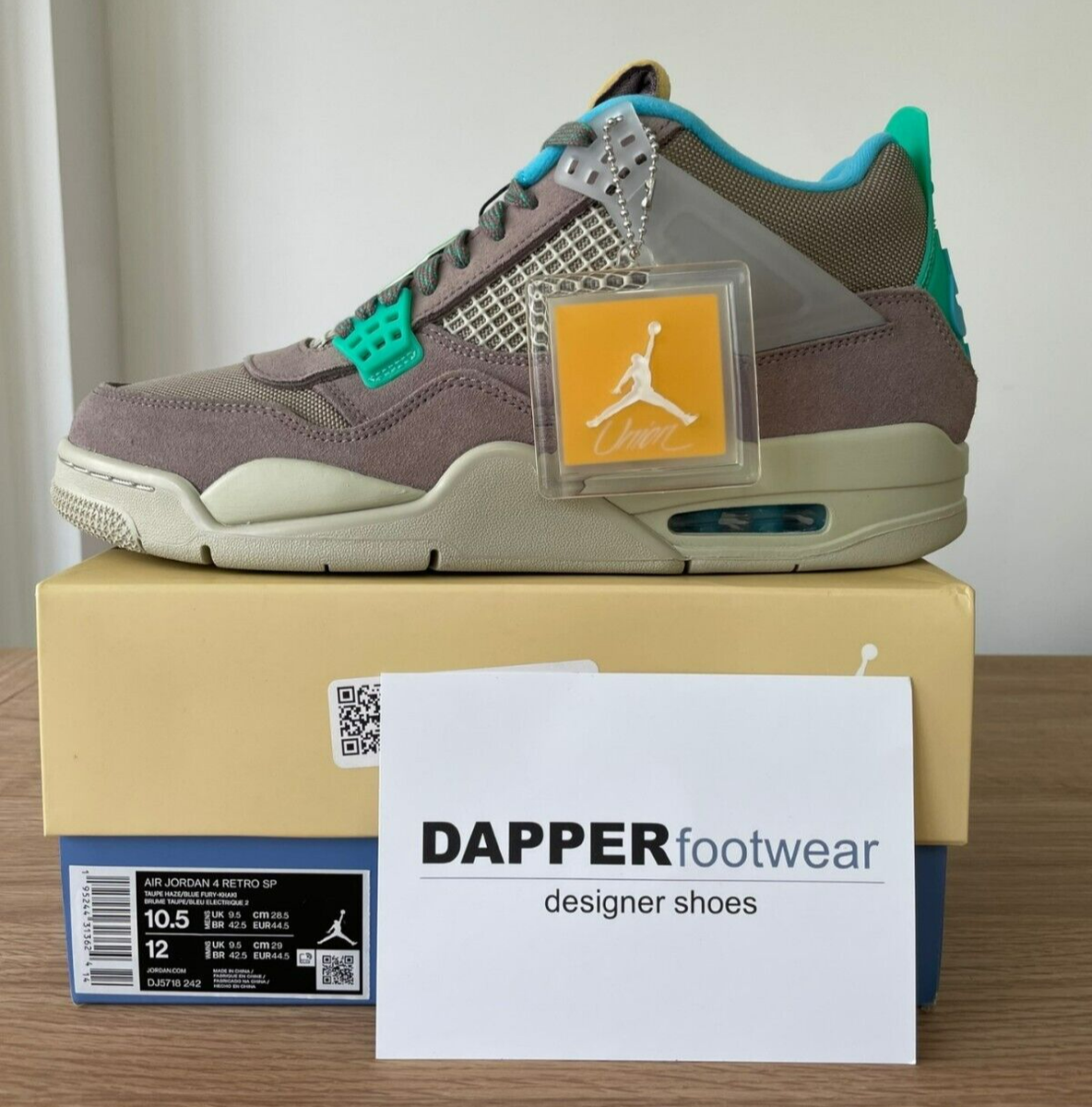 Uk様 Air Jordan 4 Retro Union, Size 9.5 UK, Taupe Haze Trainers DJ5718