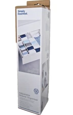 New Simply Essential adjustable dorm dresser drawer organizer White 12"- 20"