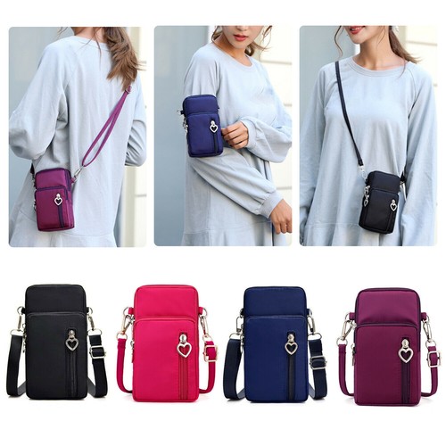 Umhängetasche Handy Handtasche Reißverschluss Geldbörse Smartphone Tasche Damen - Bild 2 von 14