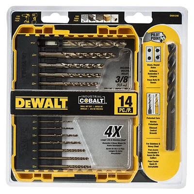 DeWalt DWA1240 14 Pc. Cobalt Pilot Point Drill Bit Set eBay