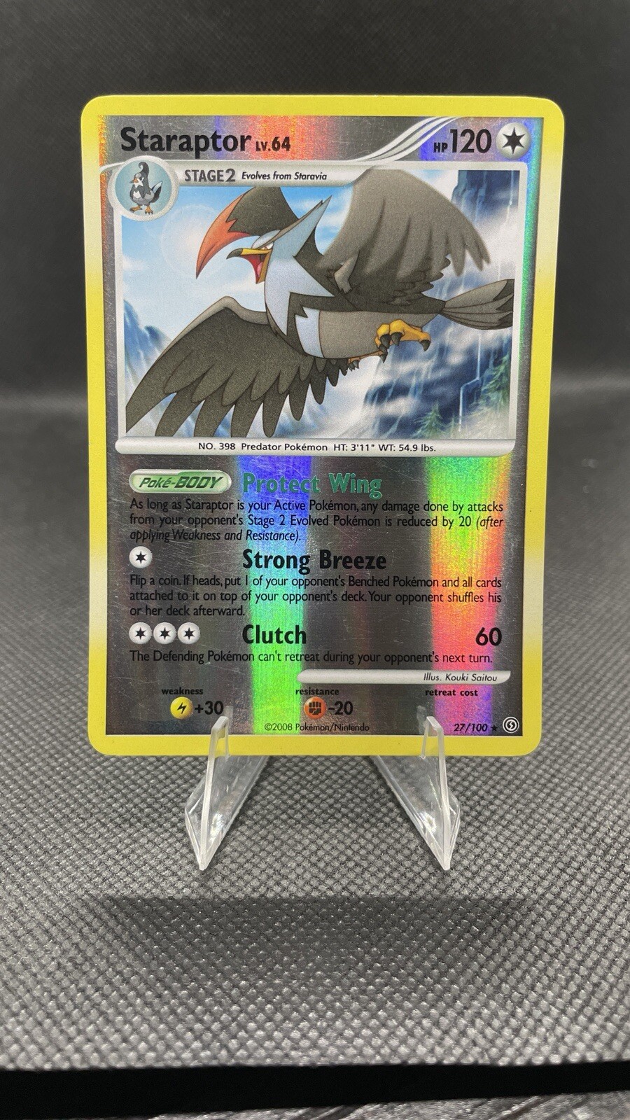 LP Staraptor 27/100 D&P Stormfront Reverse Holo Rare Pokemon Card!!