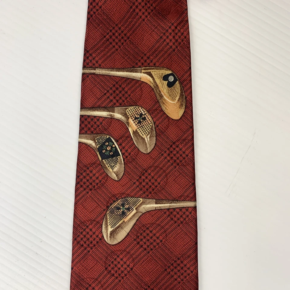 Corbata de seda EVAN-PICONE SPORT para hombre talla 3 7/8" x 56 1/2" azul granate gris golf Foto 3 de 4