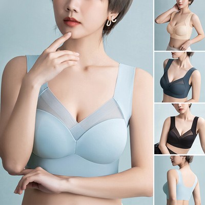 Womens Seamless Comfort Push Up Bra Shapewear Stretch Comfy Sports Crop Top Vest