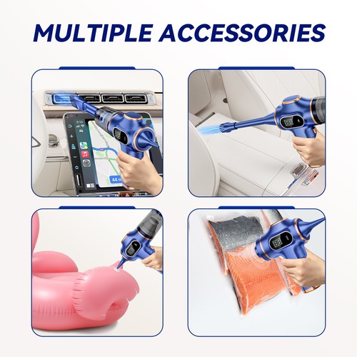 95000pa Powerful Car Vacuum Cleaner Wet/Dry Cordless StrongSuction Handheld 120W - Picture 4 of 17