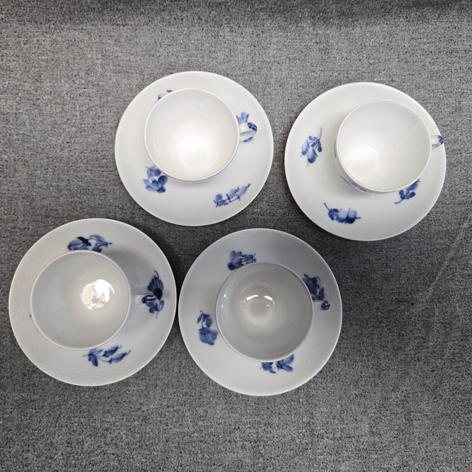 Royal Copenhagen Blue Flower Coffee Cup & Saucer - 8040 - Set of 4 - 2nd quality
