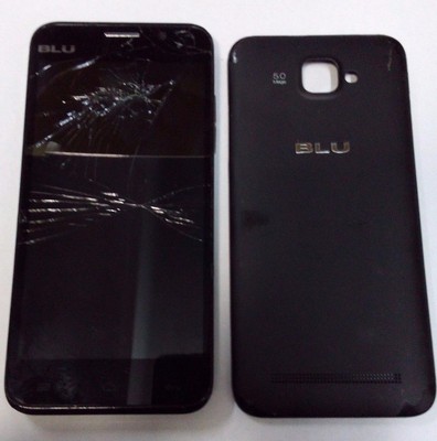 Blu Dash 5.0 D410a 4GB Black Cracked Glass Fair Condition No Power 