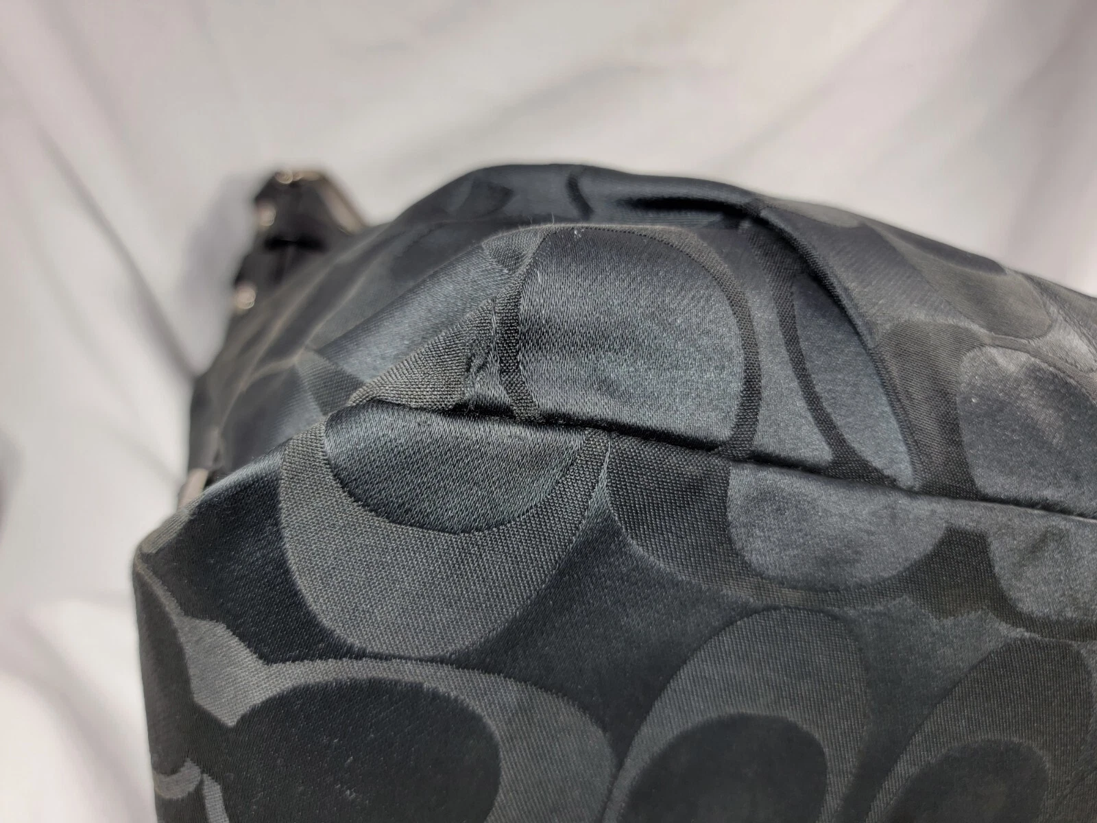 Coach F16619 Brooke Borsa a mano a tracolla nera firma sateen