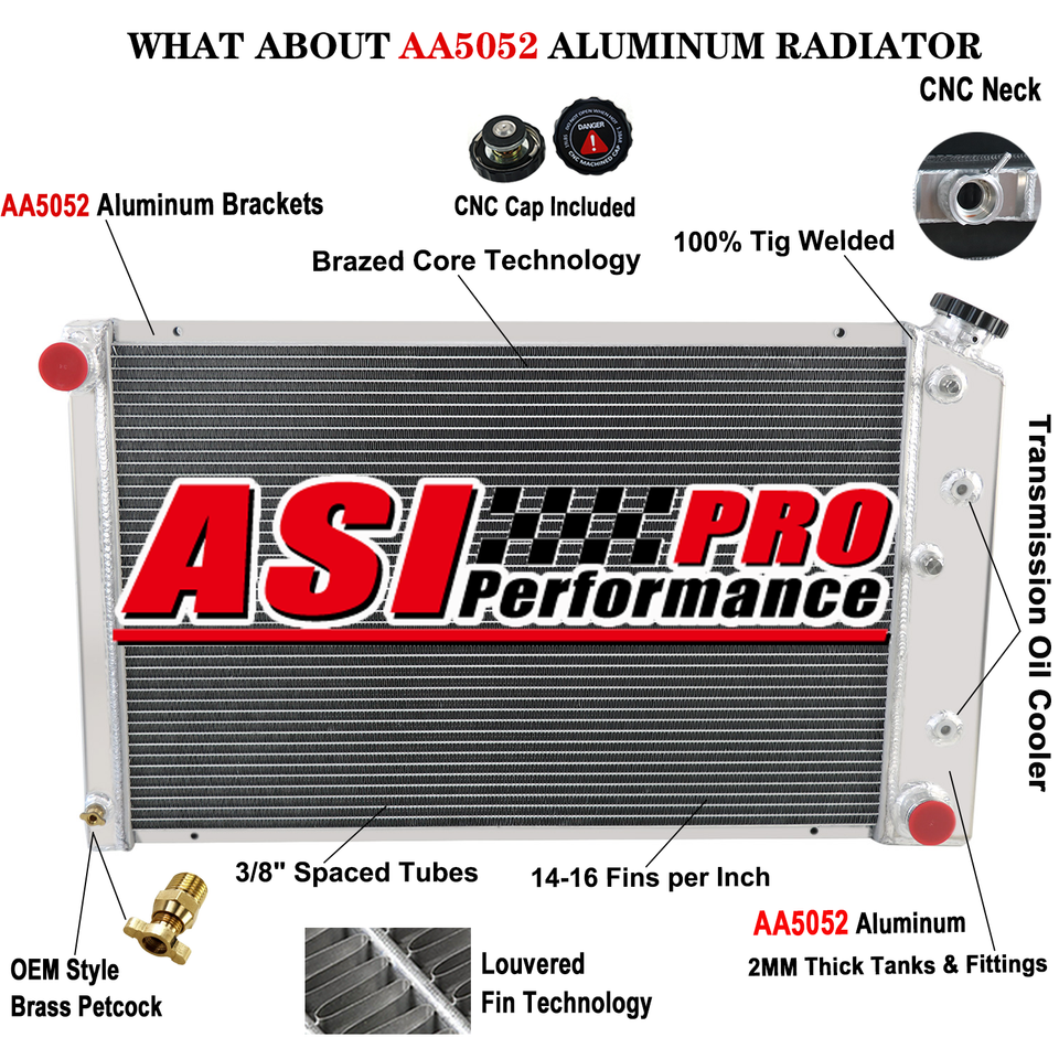 For Chevy 78~87 Monte Carlo G-Body C10 C15 C20 74 79 70~81 Camaro 4Row ...