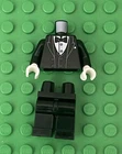 Lego Black Suit / Tuxedo Jacket With Bow Tie And Silver Buttons And Black Legs
