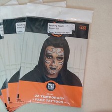 Lot of four 4 , Package of 22 Temp face tatoos for Halloween