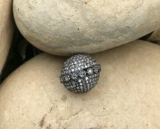 Pave Diamond Round Beads 925 Silver 10mm Round Diamond Beads Jewelry Findings P4