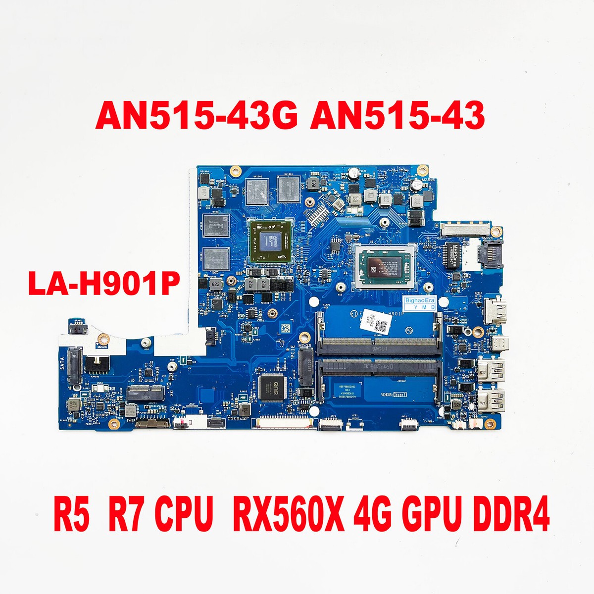 Motherboard For Acer Nitro AN515-43G LA-H901P With R3/R5/R7 CPU RX560X  4GB-GPU