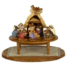 Wee Forest Folk CHRIS-MOUSE PAGEANT in Miniature, WFF# A-57, Tiny Nativity Table